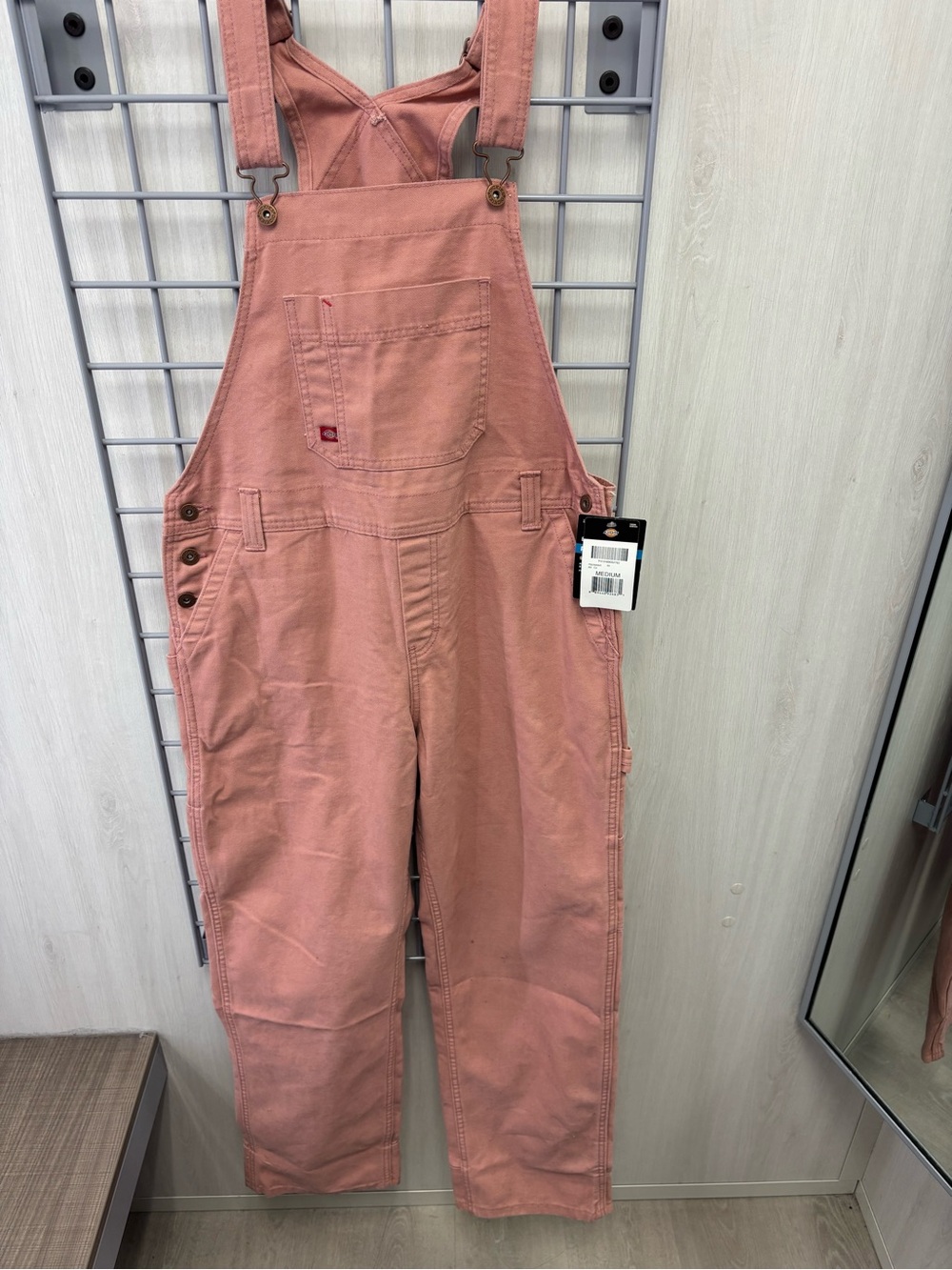 Dickies Women's Dusty Rose Bib Overalls Jumpsuit relaxed fit Sz medium
